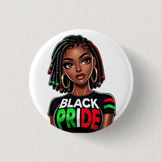Black Pride Lady Ronde Button 3,2 Cm (Voorkant)