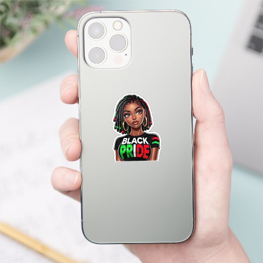 Black Pride Lady Sticker (Telefoon)