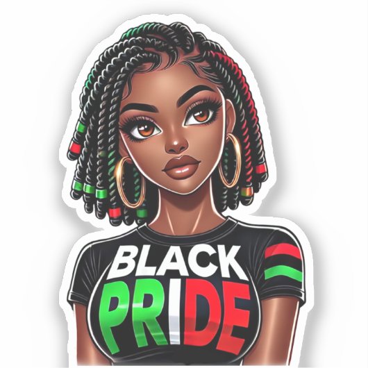 Black Pride Lady Sticker (Voorkant)