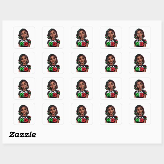 Black Pride Lady Vierkante Sticker (Vel)