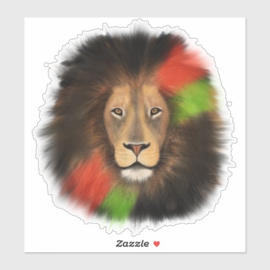 Black Pride Lion Red Green Unity oerwoud Cat King Sticker (Vel)