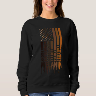 Black Pride Melanin America Flag Black History Trui