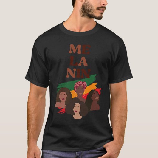 Black Pride Melanin Graphic For Women Afro Queens T-shirt (Voorkant)