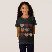 Black Pride Melanin Skin Tone Heart Black History T-shirt (Voorkant volledig)