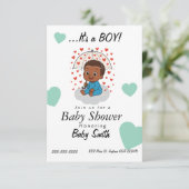 Black Prince baby shower uitnodiging (Staand voorkant)