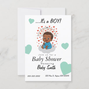 Black Prince baby shower uitnodiging