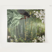 Black Princess and Frog Sage Green Dress Sweet 16  Wandkleed (Voorkant (horizontaal))