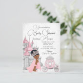 Black Princess Baby shower Invitation Briefkaart (Staand voorkant)
