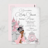 Black Princess Baby shower Invitation Briefkaart (Voorkant / Achterkant)