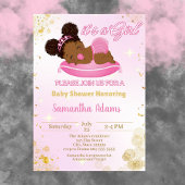 Black Princess Baby shower Invitation Kaart