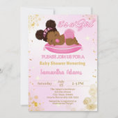 Black Princess Baby shower Invitation Kaart (Voorkant)