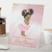 Black Princess Baby shower welkomsttafel Reclamebord Met Voetstuk (Insitu)
