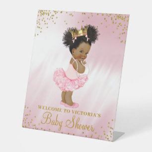 Black Princess Baby shower welkomsttafel Reclamebord Met Voetstuk