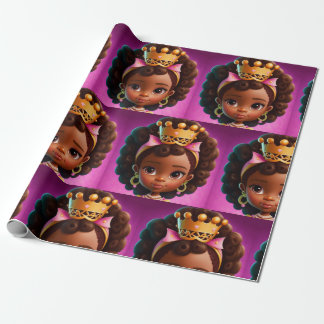 Black Princess, Black Girl Baby Girl, Royalty Cadeaupapier