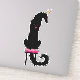 Black Princess Borzoi Die Cut Vinyl Sticker