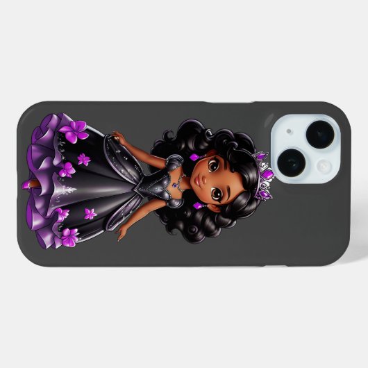 Black Princess Case-Mate iPhone Case (Achterkant (horizontaal))