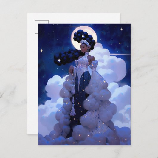 Black Princess Fantasy Kunst Briefkaart (Voorkant / Achterkant)