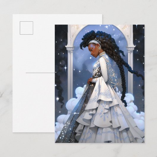 Black Princess Fantasy Kunst Briefkaart (Voorkant / Achterkant)