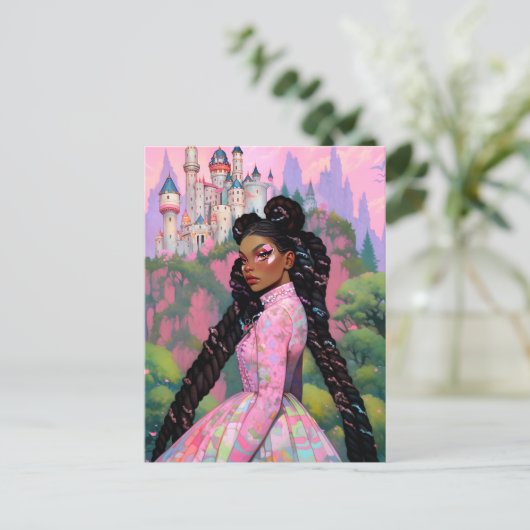 Black Princess Fantasy Kunst Briefkaart (Staand voorkant)