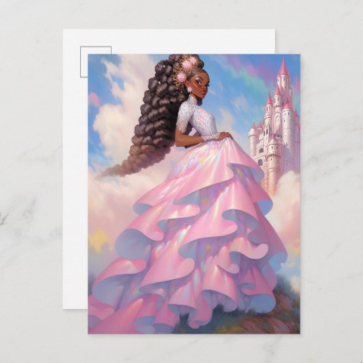 Black Princess Fantasy Kunst Briefkaart (Voorkant / Achterkant)