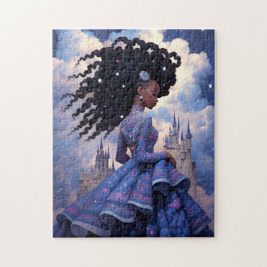 Black Princess Fantasy Kunst Legpuzzel (Verticaal)