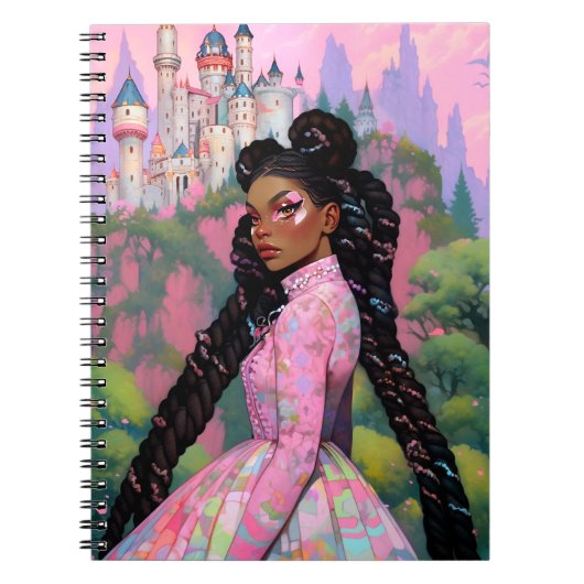 Black Princess Fantasy Kunst Notitieboek (Voorkant)