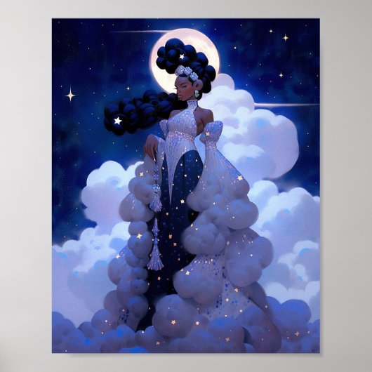 Black Princess Fantasy Kunst Poster (Voorkant)