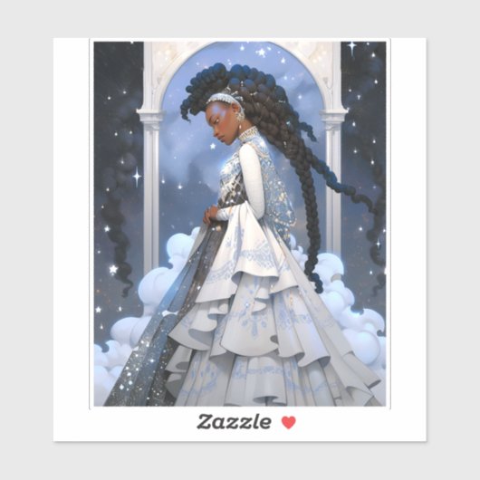 Black Princess Fantasy Kunst Sticker (Vel)