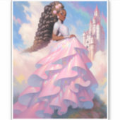 Black Princess Fantasy Kunst Sticker (Voorkant)