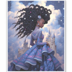 Black Princess Fantasy Kunst Sticker