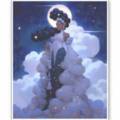 Black Princess Fantasy Kunst Sticker (Voorkant)