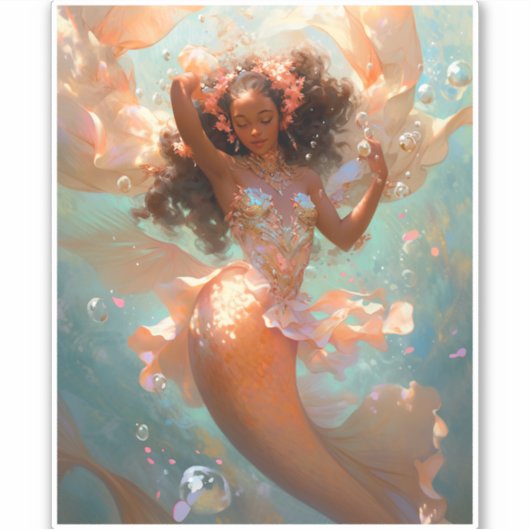 Black Princess Fantasy Kunst Sticker (Voorkant)