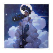 Black Princess Fantasy Kunst Tegeltje (Voorkant)