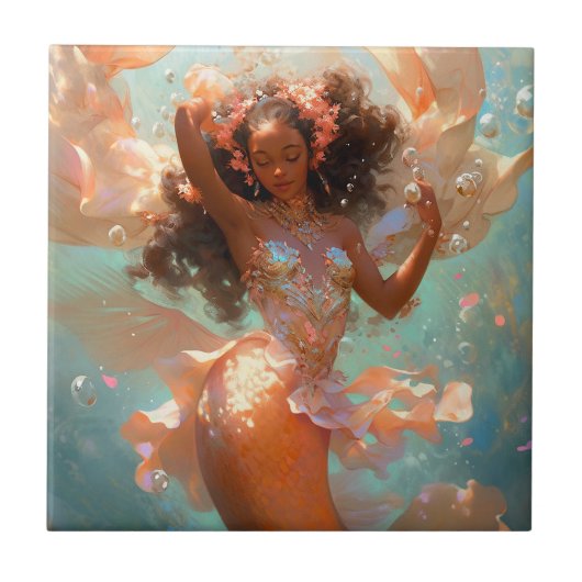 Black Princess Fantasy Kunst Tegeltje (Voorkant)