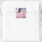 Black Princess Fantasy Kunst Vierkante Sticker (Tas)