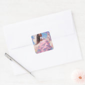 Black Princess Fantasy Kunst Vierkante Sticker (Envelop)