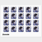 Black Princess Fantasy Kunst Vierkante Sticker (Vel)