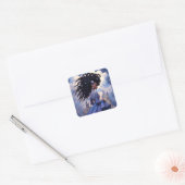 Black Princess Fantasy Kunst Vierkante Sticker (Envelop)