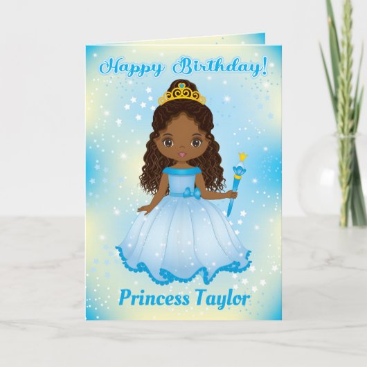 Black Princess Happy Birthday-kaart | Een leeftijd Kaart (Voorkant)