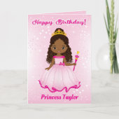 Black Princess Happy Birthday-kaart | Een leeftijd Kaart (Voorkant)