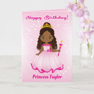 Black Princess Happy Birthday-kaart   Een leeftijd Kaart