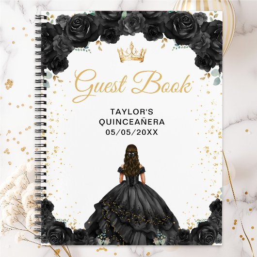 Black Princess Quinceañera gastenboek Notitieboek