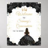 Black Princess Quinceañera Welkom Poster (Voorkant)