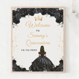 Black Princess Quinceañera Welkom Poster