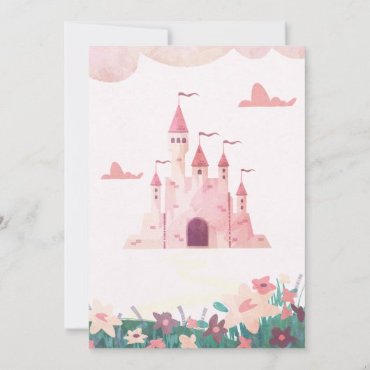 Black Princess Riding Unicorn Party Uitnodiging (Achterkant)