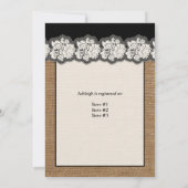 Black PRINED BOW Burlap Lace Vrijgezellenfeest nod Kaart (Achterkant)