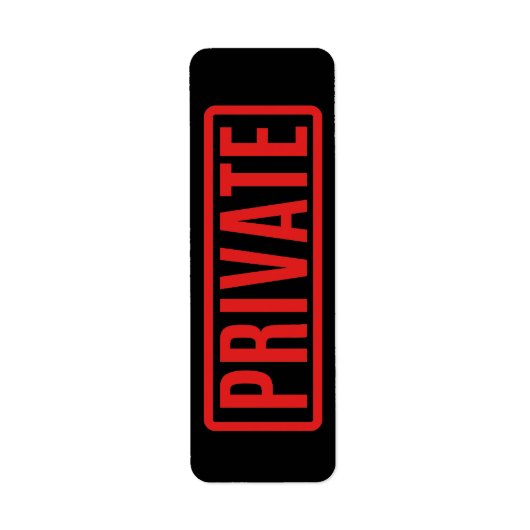Black Private Etiket (Voorkant)