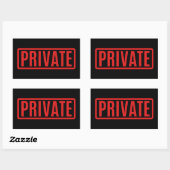 Black Private Rechthoekige Sticker (Vel)