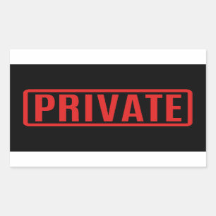 Black Private Rechthoekige Sticker