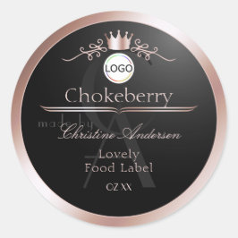 Black Product Label Rose Gold Frame Logo Monogram